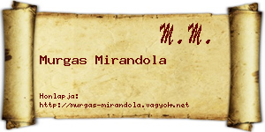 Murgas Mirandola névjegykártya
